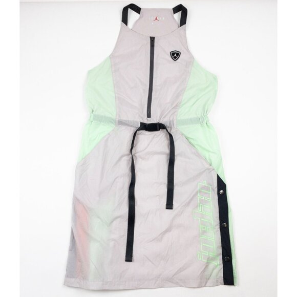 Jordan Utility Flight Dress Womens Small Gray Neon Belted Buckle Snap CV7605-055 - Picture 1 of 15